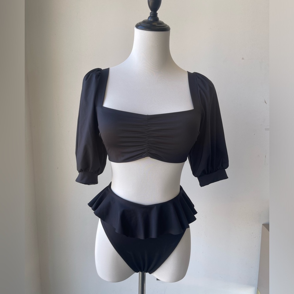 Swimsuit ballerina, two pieces, summer vintage ,color black, size small, women